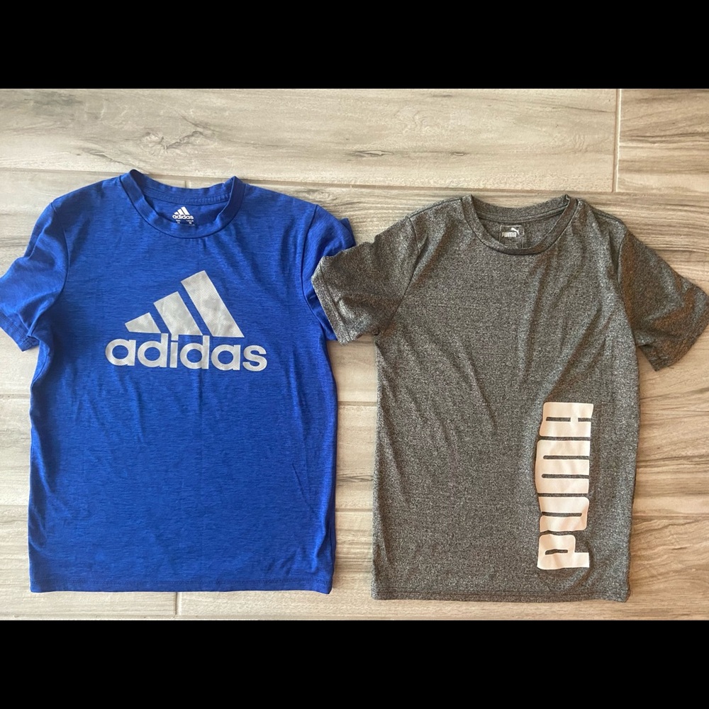 Two dri fit boys tees size medium. Adidas/Puma